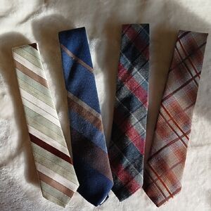 Vintage Eclectic Grandpa Collection Of 4 Men's Ties